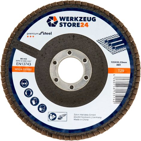 WS24 10x Lamellenschleifscheibe 125 mm gewölbt Aluminiumoxid K 80 - WS24-100060