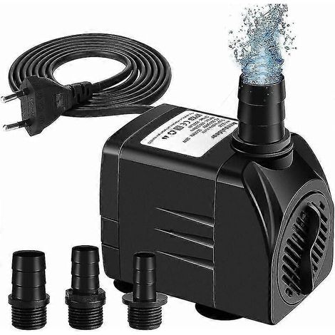 Pompa sommergibile, 65W 3000L/H mini pompa per acquario, pompa per fontana regolabile, adatta per acquari con fontana e laghetto, con 3 ugelli e cavo di alimentazione da 3 metri (livello di rumorosità (1/5)