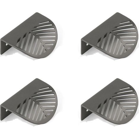 4 poignées de meuble en forme de feuille en laiton noir, poignées pour meubles de cuisine en cuivre, poignées de porte et de tiroir (1/5)