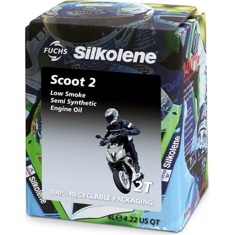 Huile moteur 2T Semi-synthèse - SCOOT 2 - Cubi 4L (x4)