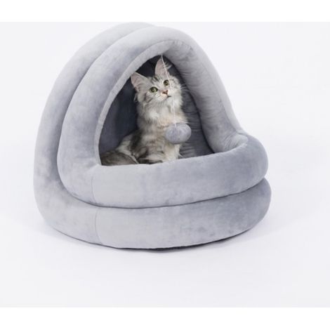 Nid pour Chat – Yourte, Lit à Capuchon, Igloo, Gris (1/3)
