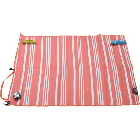 Stuoia naturale da spiaggia e campeggio richiudibile 180 x 120 cm -Bianco (1/4)