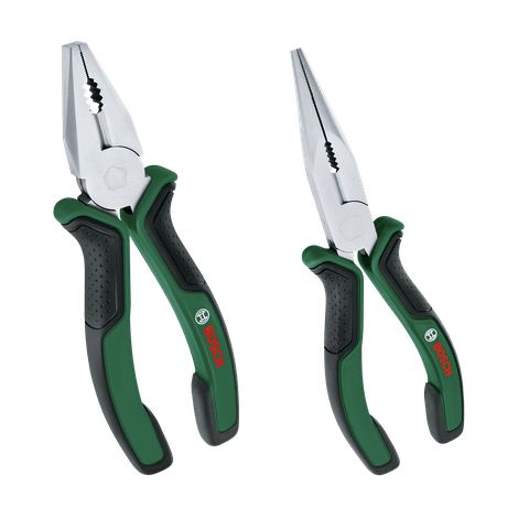 Bosch Zangen (Kombizange und Spitzzange, ergonomisch, matte Chrom-Nickel-Beschichtung, 2-teilig) (1/5)