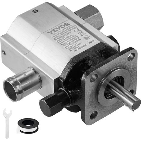Pompe hydraulique pour fendeuse de bûches, 60,6 L/min, 2 étages 4000 PSI, entrée 2,54 cm, sortie 1,27 cm NPT, 3600 tr/min, pompe à engrenages hydraulique en aluminium, pour petit moteur, chasse-neige (1/5)