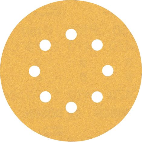Bosch 50x Feuilles abrasives EXPERT C470 à 8 trous (pour Peinture sur bois, Bois dur, Ø 125 mm, Grain 150, Professional Accessoire Ponceuse excentrique, Ponceuse excentrique) (1/5)