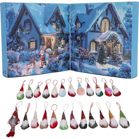 Weihnachts-Adventskalender mit 24 Sammel-Gnomfiguren – Überraschungs-Adventskalender für die Weihnachtszeit – Familiendekoration (1/5)