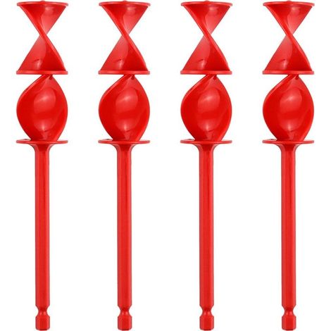 Lot de 4 tiges hexagonales pour mélangeurs de résines époxy - Tige d'agitation de peinture - Accessoire pour perceuse électrique - Résistant à l'usure (1/3)