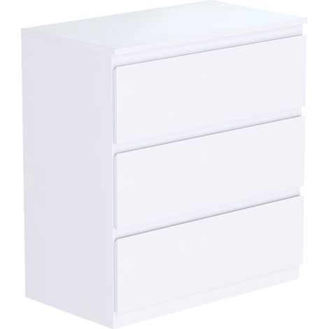 Denver 3 Drawer Chest of Drawers Bedroom Storage Furniture, White (1/5)