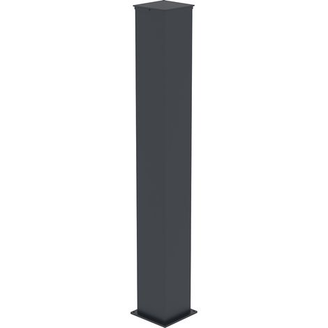 Casanoov – Poteau pour clôture aluminium H.166cm 20x20cm gris anthracite – Chapeau de finition inclus – Fixation vissée ou scellée (1/5)
