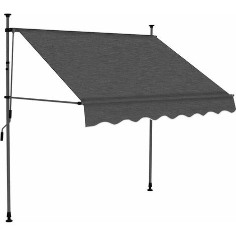Tenda da Sole Tenda parasole Retrattile Manuale con LED 150 cm Antracite (1/5)