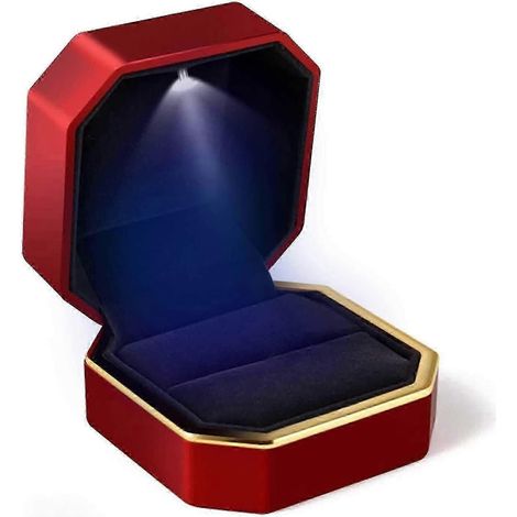 Ringkästchen, Schmuckkästchen, Aufbewahrungsbox mit LED-Beleuchtung (1/3)