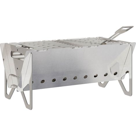 Camping Feuerstelle 42 x 22 x 18 cm Edelstahl Silber vidaXL (1/5)