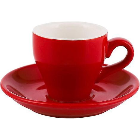 Macaron Espresso Italienischer Schwarzer Kaffee Rote Tasse (1/4)