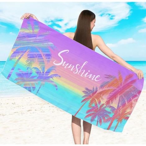 Serviette de Plage - Microfibre - 150x70 cm - Séchage Rapide - Anti Sable - Lavable en Machine bleu violet bleu SERVIETTE DE PLAGE (1/5)