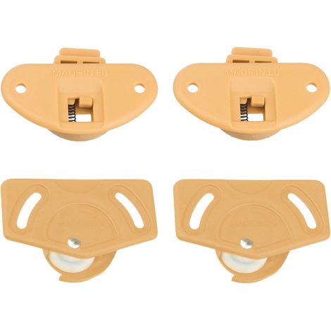 2x Ruote Rulli per ante scorrevoli carrello guida plastica scorrevole porte armadio, Beige