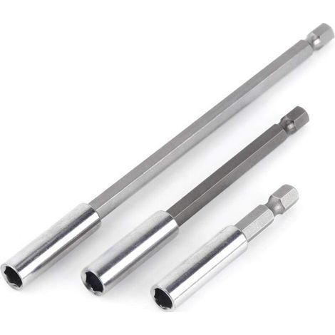 3pcs 1/4" Tige Porte Embouts Magnétique Extension de Vissage Rallonge Perceuse Électrique Tournevis Extension pour Foret Electrique..