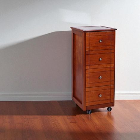 Carrello cassettiera GIADA Mini con piano in piastrelle e legno Ciliegio (1/4)
