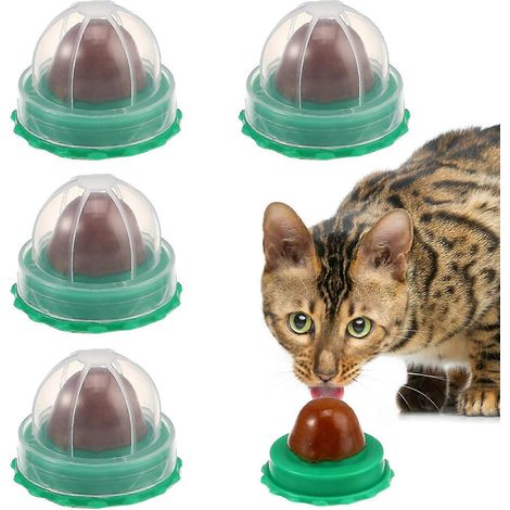 5 pièces de friandises pour chats C Cat Lic Ball Pet Catnip Catgrass Cat Treats (saveur om) (1/5)