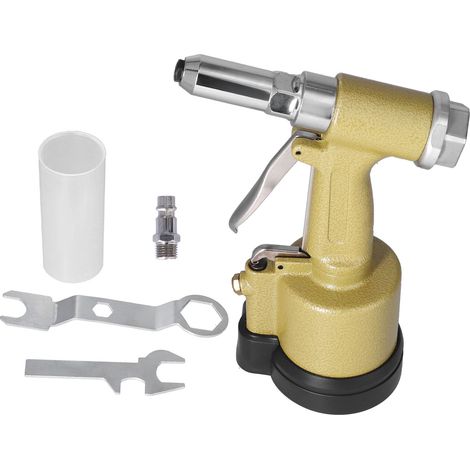 Pneumatic Riveter Short Cylinder Air Rivet Gun Hydraulic Riveting Tool Set Kit KP‑701EU Plug