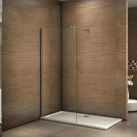 Walk In Con Barra Stabilizzatrice Regolabile 73-120cm Vetro 8mm Temperato Anticalcare Trasparente 60x200cm (1/5)