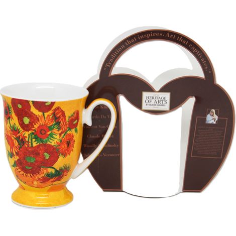 Taza de porcelana con girasoles de Vincent van Gogh, regalo de lujo (1/5)