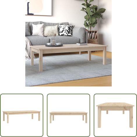 Bois de pin - Table basse 110x50x30 cm Bois massif de pin (1/5)