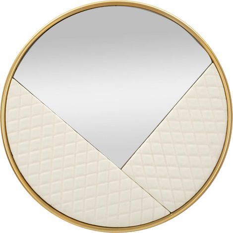 Specchio da parete in metallo bianco, Ø80x3 cm – Sharon (1/5)