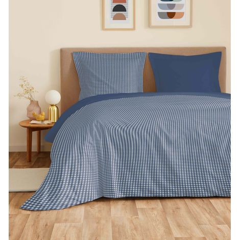 Parure de draps 4 pièces "Vanessa" pour lit 160 x 200 cm "Grande largeur" Gabrielle Marine -  - (1/4)