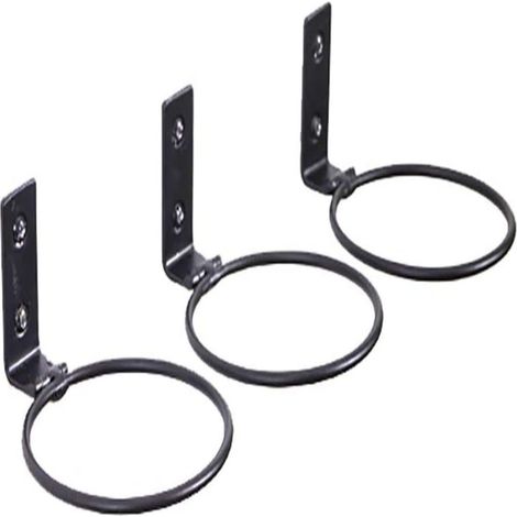 Set aus 3 faltbaren Wandstützringen für Pflanzgefäße, Metall-Wandstützring mit Schraube, Haken zur Befestigung von Blumentöpfen (Durchmesser 15 cm, schwarz)