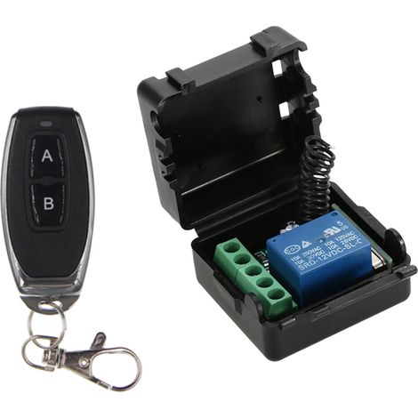 Module interrupteur sans fil domotique 433Mhz DC 12V 1CH relais récepteur émetteur télécommande universelle et 1PCS émetteur RF télécommandes 1527 (1/5)