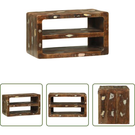 Wohnzimmerregal -  TV-Schränk Mehrfarbig 60 x 32 x 36 cm Massivholz Altholz (1/5)