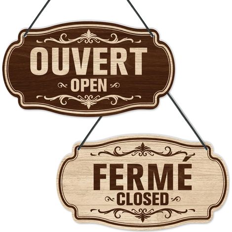 Panneau Ouvert/Fermé, Panneau de Porte Réversible en PVC Double Face, Adapté aux Restaurants, Clubs, Cafés et Hôtels (1/5)