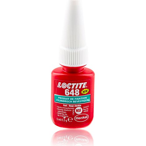 Frein filet fort LOCTITE 648 5ml – Pour fixation roulements et arbres canelés – Résistance élevée aux vibrations – Application marine et travaux publics
