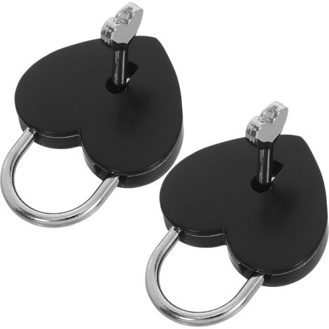 de 2 cadenas en forme de cœur avec clé cadenas métalliques (1/5)
