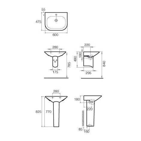 SANITANA NEXO Lavabo Mural 60 Blanco Brillo - ref: S10075417200000