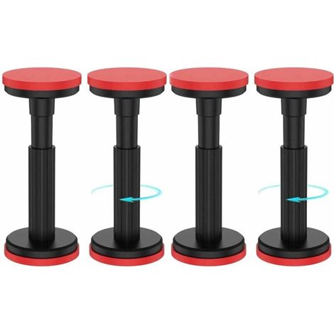Lot de 4 poteaux de support télescopiques, système de support à encastrer, tige de support d'armoire, supporte jusqu'à 100 kg, support de levage d'armoire de 18 à 45 cm pour armoire, canapé, évier (1/5)