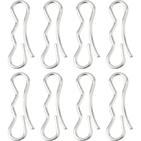 Lot de 8 - Goupille fendue - Accessoire tondeuse - Compatible MTD Husqvarna Craftsman - Fixation essieu et attelage - Argenté (1/5)