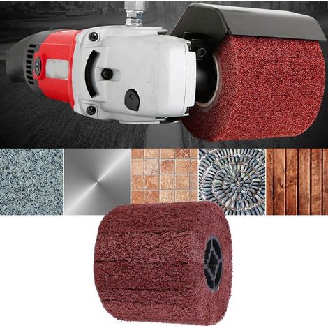 Beyamis Brosse à tambour de polissage à noyau en caoutchouc pour acier inoxydable, aluminium et fer, grain 120 (1/5)