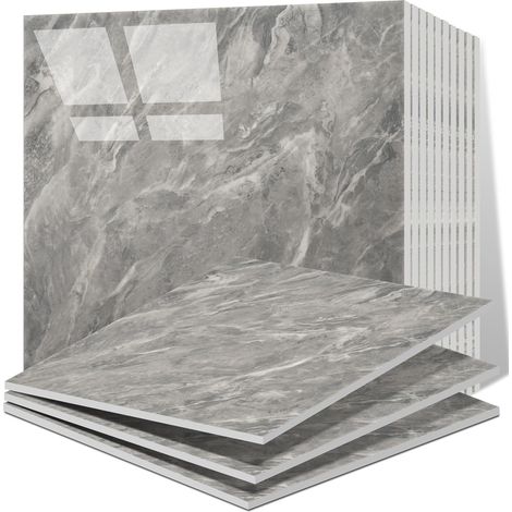 20 Pièces Carreaux Adhesif Cuisine, Carrelages en Marbre Auto-Adhésifs de 30 x 30 cm pour mur, Carrelages Adhésifs Pour Cuisine, Salle de Bains Salon (1/5)