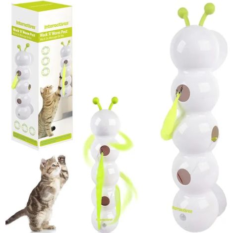 Jeu de chat électrique mural avec chenille, colonne de distraction en tissu extensible automatique (1/5)
