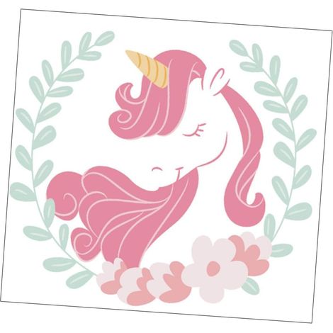 Licorne Romantique Autocollant ou Pvc Rose Décoration Mural pour Murale, Motif Cartoon Adorable et Chambre D'garçon et Filles ou Maternelle (1/5)