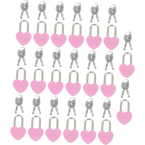 Lot de 20 mini cadenas en forme de cœur cadenas métalliques (1/5)