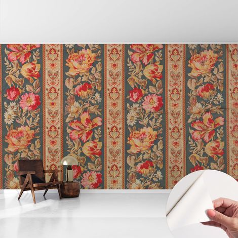 Fototapete Selbstklebend - Wandtattoo - leicht anzubringen - Wandverkleidung Bunte Blumen 416x254 cm (1/5)