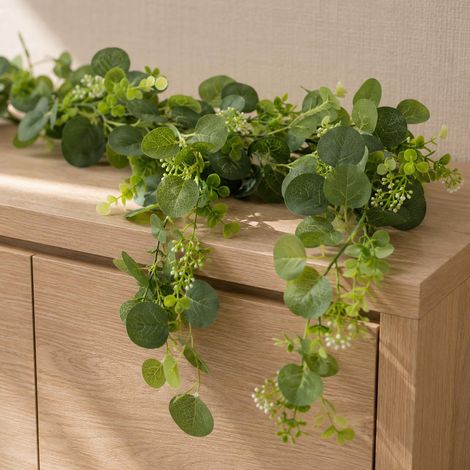 160cm Artificial Eucalyptus Garland with Mixed Foliage Premium (1/5)