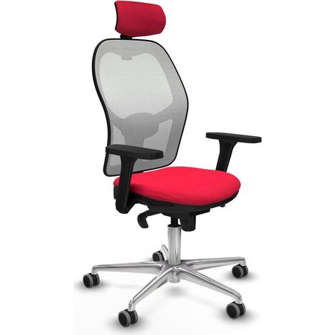 Piqueras y Crespo Silla Ergonómica 24H Roja Confort Oficina (1/3)