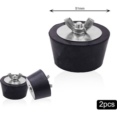Bouchon Hivernage Piscine,51 mm Bouchon Caoutchouc avec éCrou Papillon in Acier Inoxydable pour Tuyauterie de Piscine Hiver Entretien des Raccords（2 Pièces） (1/4)