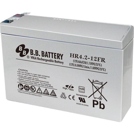 Batteria HR4.2-12FR 12V 4.2Ah Piombo-Acido (AGM) compatibile Panasonic UP-VW1220P1