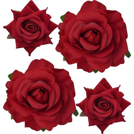 Ensemble de 4 accessoires cheveux roses - Pince à cheveux et broche florale - Pour mariage et fête - Accessoires de coiffure (1/5)