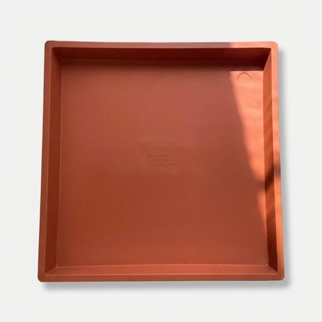 Sottovaso quadrato per esterno in polietilene - Rosso (1/2)