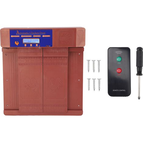 Ouverture automatique de porte de poulailler à distance avec capteur de luminosité et minuterie, finition bronze. (1/5)